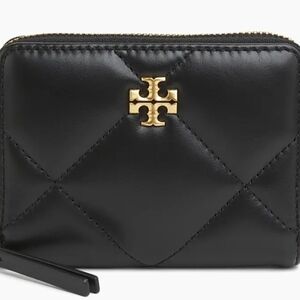 Tory Burch Small Kira Diamond Black and Gold Women's Wallet